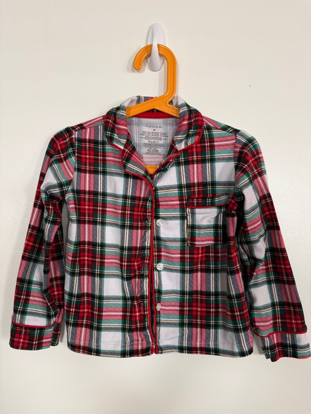 Tahari Kids Red, Green & White Plaid Button-Down Top